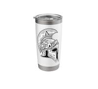 Achilles Warrior Spartan Helmet Greek Mythology Blackwork Stainless Steel Insulated Tumbler