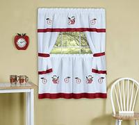 Achim Home Furnishings, Red Gala Embellished Cottage Set with Tier Pair, 58 by 36" (GLCS36RD12)