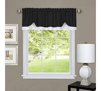 Achim Home Furnishings Soft Window Valance, Polyester, Black/White, 57" W x 65" L (Pack of 1)