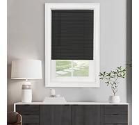 Achim Home Furnishings Window Blinds, Vinyl, Black, 33" W X 64" H | Cordless Lift, 1-Inch Horizontal Slats, and Light-Filtering Control: Slat-Based Blind Construction with Adjustable Light