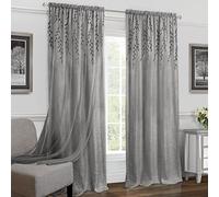 Achim Home Furnishings WIPN84GY06 Willow Rod Pocket Window Curtain (Single Panel), 42" x 84", Grey