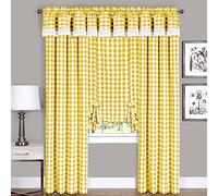 Achim Home Furnishings, Yellow & White Buffalo Check Window Curtain Single Panel, 42" x 63\