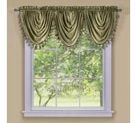 ACHIM Soft Waterfall Valance Window Curtains - 46 Inch Width, 40 Inch Length - Ombre (Sage) - Light Filtering Decorative Polyester Drapes for Bedroom Living & Dining Room Home Decor