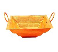 Achleshwar Pure Copper Hawan Kund for Poojan Purpose, Indian Cultural Religious Item Best for Home, Office.Copper,Brown,(13 x 13 Inch);Ach309
