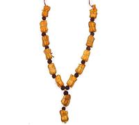 Achleshwar Sandalwood Along with 5 Mukhi Rudraksh Beads (bandh Fool) Scented Photo Frame Mala | Chandan Scented Wooden Chaal | Garland for Photos of Loved Ones | Garland for God|,(20 Inch)