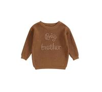 Achlibe Big Brother Kids Toddler Baby Boy Knit Sweater Matching Outfits Fall Winter Long Sleeve Crewneck Knitwear Jumper (A-Multicolor, 3-4 Years)
