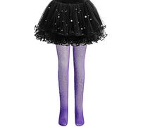 Achlibe Girls' Halloween Leggings Spider Web Long Yoga Pants Trousers Stretch Capri Leggings Elastic Waist Warm Stockings (C-Purple, 4-7 Years)