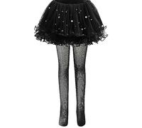 Achlibe Girls Kids Halloween Ballet Tights Fish Net Stockings Stretch Capri Leggings Long Yoga Pants Trousers (B-a-Black, 4-7 Years)