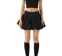 Achlibe Women Bubble Skirt Y2k Low Rise a Line Mini Puffy Short Skirt Aesthetic Clothes for Teen Girls Streetwear (D-Black, M)
