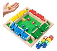 ACHLIGL Shut The Box Game 2-4 Player Wooden Dice game - Classic Wooden Board Games Mathematics Traditional Board Dice Holiday Fun Game for Pubs Family Parties (Colorful)