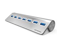 Achoro 7 Ports USB 3.0 High-Speed USB Hub - Triangle Aluminum Alloy Seven Ports Data Transfer USB Hub Compatible with PC, iMac, MacBook, Windows, USB Flash Drive, Hard Drive, and More