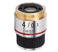 Achromatic Microscope Objective Lens, Brass and Aluminum Alloy, Clear Bright Imaging for Material Research and Biological Studies