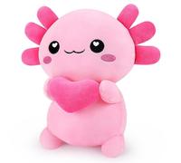 Achwishap Axolotl Plush,Axolotl Stuffed Animal Plush Toys,14” Salamander Plushies,Cute Plushies Soft Newt Plushy Kawaii Plushies Huggging Pillow,Cuddly Animal Body Pillow for Birthday(Pink)