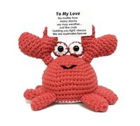 ACHYHAVIN Funny Positive Crab Gifts, Handmade Crochet Animals Cute Stuff, Inspirational Gifts for Women Presents, Emotional Motivational Crab Decor