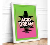 Acid Dream Retro Framed Wall Art Print A3 (42×29.7cm) White, Wall Decor for Living Room, Bedroom, Office & Home, Ready to Hang, Art Gift