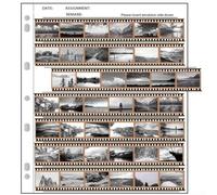 Acid-Free Negative Film Storage for 3-Ring Binders, Black & White Photo Slide Protectors for 135 120 4x5 Formats, 50 Pack(135 One pack of 50)