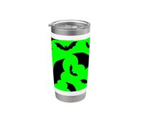 Acid Green Halloween Vampire Bats Goth Scary Macabre Horror Stainless Steel Insulated Tumbler