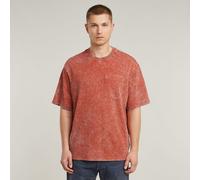 Acid Wash Boxy T-Shirt - Red - Men M
