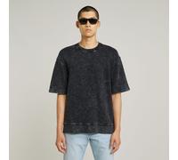 Acid Wash Loose Sweater - Black - Men M