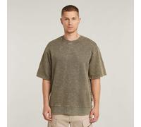 Acid Wash Loose Sweater - Brown - Men L