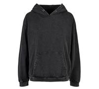 Acid Wash Oversized Hoodie Build Your Brand Black XXXL