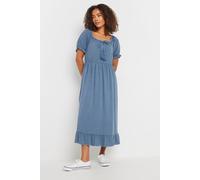 Acid Wash Tassel Detail Dress M&Co Blue 16