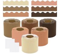Acidea 196.8 ft Display Borders for Classrooms, 6 Rolls Pastel Border Rolls for Displays, Colorful Classroom Borders for Bulletin Board, Trim Bulletin Boards for Classroom Bulletin Board Decorations