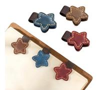 Acidea 3PCS Magnetic Leather Bookmarks, Star-Shaped Handmade Magnet Bookmark for Women, Men, Cute Double Sided Magnet Bookmark Clips for Readers, Book Lovers, Artist