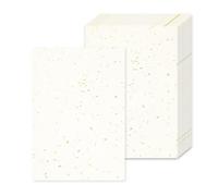 Acidea 50 Sheets Ivory Resume Paper for Printing, 120GSM A4 Ivory Blank Certificate Printing Paper, Single-Sided Gold Foil Flakes Cream cardstock for Writing, Wedding Invitation,Menus, Letters