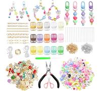 Acidea DIY Bead Keychain Making Kit, 761Pcs Bag Charm Kit with Beads Keychain Charms Bulk Phone Bag Charm Kit Cute Beaded Key Chain, DIY Key Chain Kits Accessories Jewelry Making Supplies