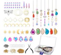 Acidea DIY Suncatchers Kit, Sun Catchers Making Kits Crafts for Adults, Crystal Suncatcher with Agate Slices Light Catcher with Hanging Prism Suncatcher for Indoor Window Garden Festival Decor