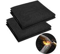 Acidea Welding Blanket, 2 Pack Fireproof Blank, Heat Resistant Up to 2000°F, Flame Retardant Fabric Carbon Felt for Grill Stove Pit Soldering Welders Plumbers, 12x36 inches