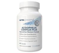Acidophilus Complex Plus - 60 capsules - 8 Billion Live Bacteria with Lactobacillus Acidophilus, Bifidobacterium bifidum & FOS Prebiotic - Supports Gut Health, Digestion & Immune Function - Made in UK