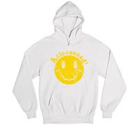 Acieeeed Hoodie DJ Party Acid Old Skool Club Rave Hardcore House Retro Smiley Face 90s Dance Music Festival Cardigan - Perfect for EDM Lovers, Ravers & Techno House Music Enthusiasts Hooded Top White