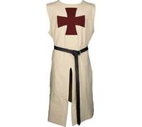 ACIMMI Medieval Tunic Knights Templar Tabard Crusader Clothing Surcoat Cosplay For Men, White