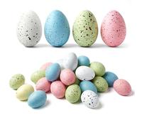Acina Easter Speckled Eggs Decor: 2.4in 4 Colors Plastic Hollow Egg for Spring Decorations - Bowl Bulk Faux Chicken Eggs for DIY Crafts, Vase Filler, Easter Displays (Pink, Blue, White, Green,24pcs)