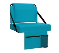 ACIPENSER Stadium Seat for Bleachers with Back Support，Portable Bleacher Chairs with Back and Cushion，Includes Shoulder Strap and Cup Holder，Cyan