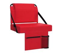 ACIPENSER Stadium Seat for Bleachers with Back Support，Portable Bleacher Chairs with Back and Cushion，Includes Shoulder Strap and Cup Holder，Red
