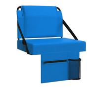 ACIPENSER Stadium Seat for Bleachers with Back Support，Portable Bleacher Chairs with Back and Cushion，Includes Shoulder Strap and Cup Holder，Blue