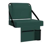ACIPENSER Stadium Seat for Bleachers with Back Support，Portable Bleacher Chairs with Back and Cushion，Includes Shoulder Strap and Cup Holder，Green