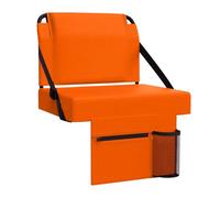 ACIPENSER Stadium Seat for Bleachers with Back Support，Portable Bleacher Chairs with Back and Cushion，Includes Shoulder Strap and Cup Holder，Orange
