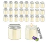 ACITHGL 24 Pcs 4oz Mini Mason Jar Candles Small Scented Candles Bulk Aromatherapy Ideal Souvenir Favors for Wedding Birthday Party (Silver, 24)