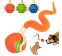 ACITMLLC Interactive Cat & Dog Toy Ball, Automatic Moving/Jumping/Bouncing, Smart Pet Chase Ball with Feather Tail, Electric Rechargeable Enrichment Toys for Indoor Bored Cats & Dogs (Orange)