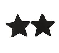 Acizi 10 Pairs Womens Pasties Disposable Pasty Set Satin Nipple Cover Multi Design (5 Pairs Black & 5 Pairs Beige Star Shape)