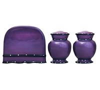 ACK Ceramic Hand Painted Tuscany Purple Ruffle Refillable Napkin Holder, Salt & Pepper Shaker Set, Kitchen Décor