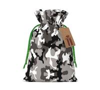 Ack Grey White Camo Print Reusable Drawstring Pouch,Perfect For Birthdays,Anniversaries,And Parties