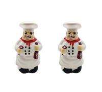 ACK Tuscany Colorful Plump Bistro Chef Hand Painted Salt & Pepper Shakers, Kitchen Décor