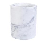 ACKEIVTO Natural Marble Utensil Holder - Flatware & Utensil Storage Organizer for Kitchen Countertops, Office & Center Table