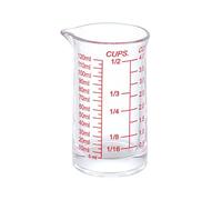 Shot Glass Measuring Cup 4 Ounce/120ML Liquid Heavy High Espresso Glass Cup Red Line，V-Shaped Spout
