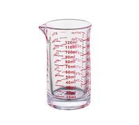 Ackers BORO3.3 Measure Heavy Glass, 4-Ounce Multi-Purpose Liquid and Dry Measuring Shot Glass, V-Shaped Spout,Red